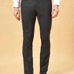 Peregrine by Pantaloons Charcoal Grey Slim Fit Trousers-image-25