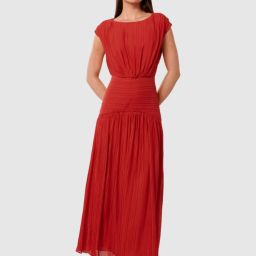 Forever New Ruby Red Regular Fit Textured Dress image 1