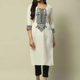 Rangriti Off-White Embroidered Straight Kurta-picture-24