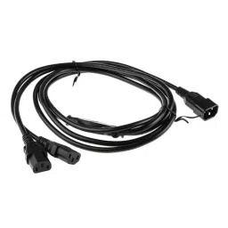 RS PRO Power Cord IEC C13x2 Socket to IEC C14 Plug 2.5 m, 8188909-13