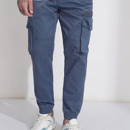 HIGHLANDER Men Comfort Relaxed Fit Mid Rise Cargos Trousers-image-47