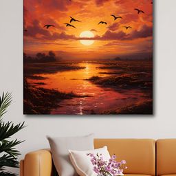 Aura Black & Brown Nature Printed Canvas Wall Art-image-17