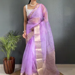 Panzora Woven Design Zari Organza Kanjeevaram Saree-47