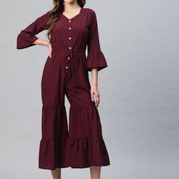 Cottinfab Flared Leg Basic Jumpsuit-image-84