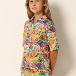 VERO MODA GIRL Multicolor Cotton Printed Shirt-image-92