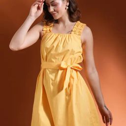 Globus Yellow A Line Dress-image-12