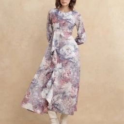 RAREISM Multi Satin Printed Long Sleeves Dress-picture-38