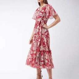 Miss Chase Multi Chiffon Floral Midi Dress-image-74