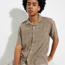 max Men Cuban Collar Textured Cotton Casual Shirt-image-46