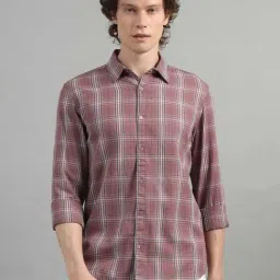 Bushirt Pink Regular Fit Check Cotton Shirt-image-83