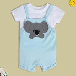 MINIKLUB White & Blue Baby Boys Short Sleeve Dungaree Set-image-86