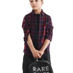 Rare Ones Boys Maroon Cotton Checks Shirt-image-45