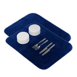 Kuber Industries 2-Pcs Blue Non Slip Dish Drying Mats-35
