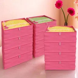 Kuber Industries Pink Set of 6 Regular Suit Organiser Organisers-23