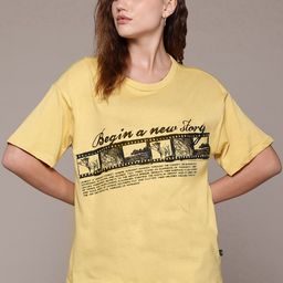 The Roadster Lifestyle Co. Women Printed Pure Cotton Relaxed Fit T-shirt-image-57