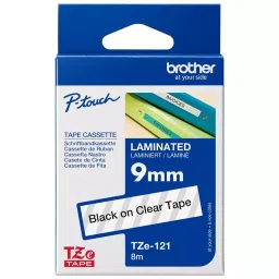 BROTHER Tape, Black On Clear, 9Mm W, 8M L, TZE-121-picture-38