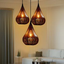 GAUVIK Black & Brown Textured Ceiling Lamp-7
