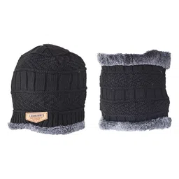 SYGA Hat & Scarf Beanie Hat Skiing Hat Free Size Black -  Circumference 70 cm-picture-28