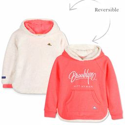 Cherry Crumble By Nitt Hyman Full Sleeves Reversible Hooded Sweatshirt - Peach & Cream-image-96