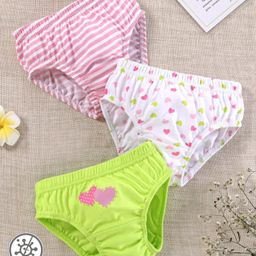 Babyhug 100% Cotton Antibacterial Panties Pack of 3 - Multicolour-image-77