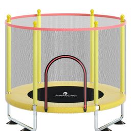 StarAndDAisy Trampoline with Safety Enclosure Net - Yellow-15
