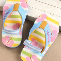 Cute Walk by Babyhug Flip Flops with Back Strap Floral Print - Pink-picture-13