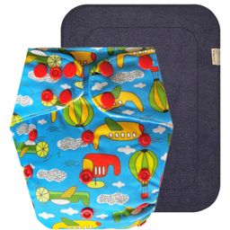 Dumbledo Premium BlueShip Free Size Leak proof Washable Unisex Reusable Cloth Diaper With 6-layer Black Insert Pack of 1 - Blue-28