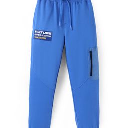 Pine Kids Cotton Knit Full Length Text Printed Lounge Pant - Blue-picture-11
