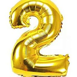 Decor Mantra Number 2 foil balloon 32 inch for birthday decoration items - Gold - Pack of 1-picture-0