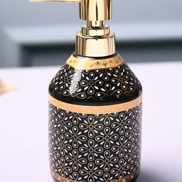 Voncasa Ceramic Glossy Black color Soap Dispenser (550 ml)-image-37