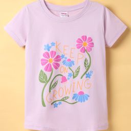 Tango Single Jersey Knit Half Sleeves T-Shirt with Floral Print - Pink-picture-25