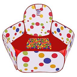 Magicwand Large Size Polyster Multi-Colored Polka Dot Basket-Ball Pool for Kids with 50 Balls Multi-Colored-4