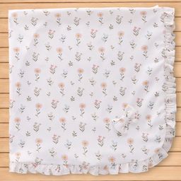 CUCUMBER Interlock Knit Towel With Floral Print L 81 x B 81 cm - Yellow-picture-9