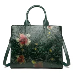 SYGA Women Vintage-Inspired Green Small Square Bag Embossed Floral Zipper Handbag with Chain Accent for Daily Elegance(Green)-picture-23
