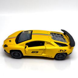 The Flyers Bay 1:32 Scale DieCast Metal Pull-Back Action Openable Doors Premium Car Toy for Kids Realistic Miniature Model Gift 2+yrs Girls Boys (Yellow)-image-84