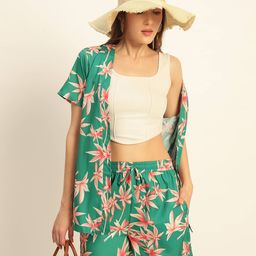Mast & Harbour Printed Shrug With Shorts Co-Ords-picture-14