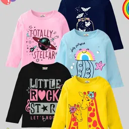 KUCHIPOO Girls Typography 5 Printed T-shirt-picture-25