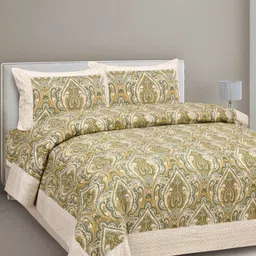 Urban Jaipur Elegance Collection Green Cotton 230 TC King Bedsheet Set-2.28 m x 2.74 m-image-99