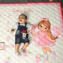 NEW COMERS Pink & White Cartoon Characters Mild Winter 210 GSM Single Bed Quilt-image-38