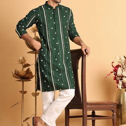 Anouk Men Embroidered Regular Mirror Work Kurta with Pyjamas-16