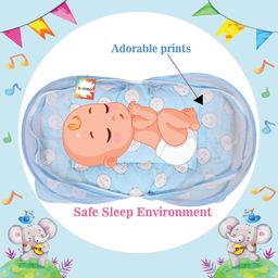 Kwitchy Baby Bedding for New Born Mattress with Mosquito Net -Blue image 4