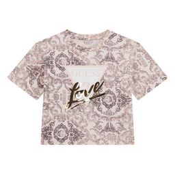 GUESS kids Girls Floral Printed Round Neck Cotton Boxy T-shirt-image-27