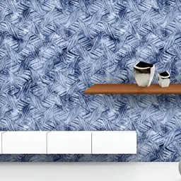 ArtzFolio Printed UV-Resistant Anti-Bacterial Abstract Indigo Dyed Stripes Peel & Stick Wallpaper-image-54