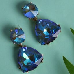 Jewelz Gold-Plated Stones Studded Drop Earrings-16