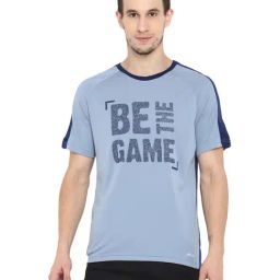 ALCIS Sky Blue Regular Fit Printed Sports T-Shirt-image-41