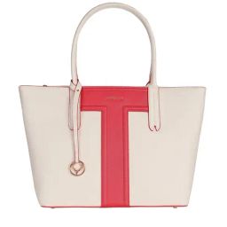 Allen Solly Beige & Red Textured Medium Tote Handbag-24