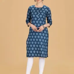 Cotton Culture Indigo Blue Floral Kurtis-picture-31