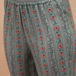 Vishudh Floral Printed Kurta with Trousers & Dupatta image 3