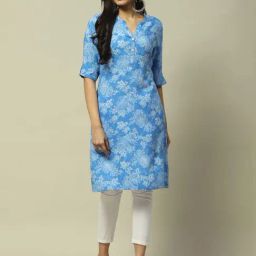Rangriti Blue Printed Straight Kurta-picture-22