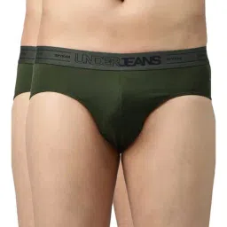 UnderJeans by Spykar Olive Briefs - Pack of 2-image-47